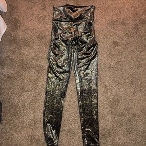 Spanx Metallic Velvet Leggings